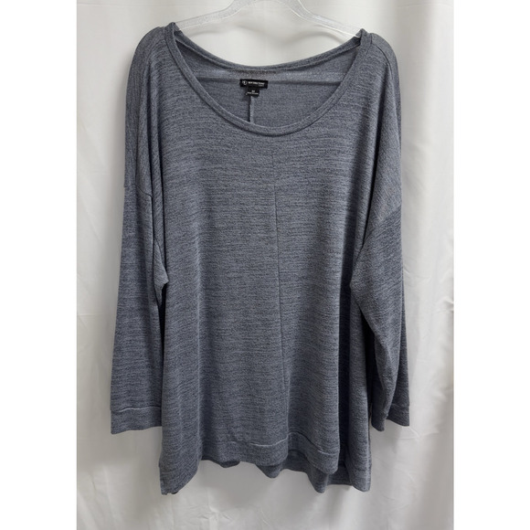 New Directions Curvy Sweater Size 2X Round Neck Long Sleeve Gray Heather - Picture 1 of 6